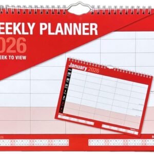 2026 Week To View 5 Column Calendar Hanging Spiral Daily Home Office Planner