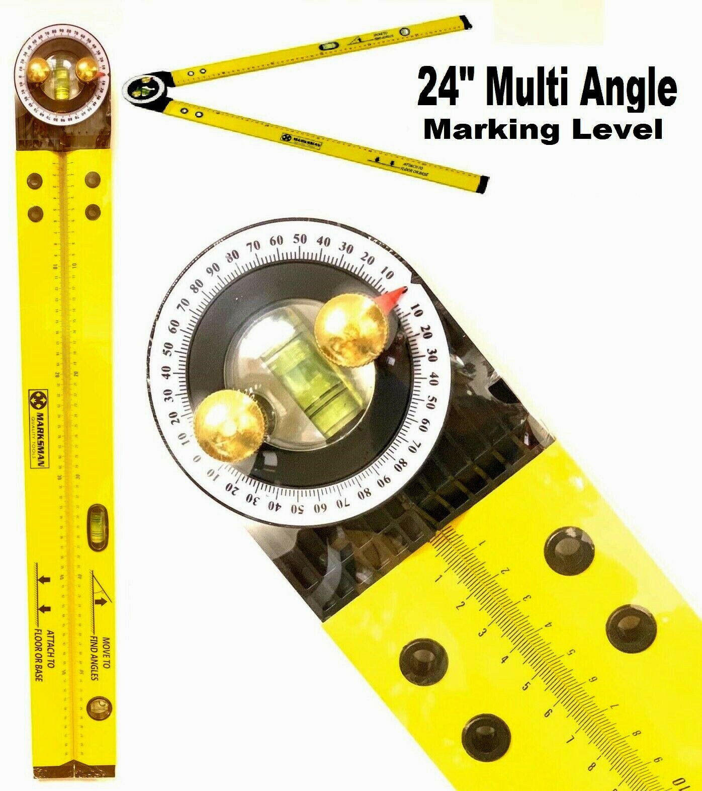 24" Ruler And Angle Finder Multi Function Ruler Built In Spirit Level UK Seller