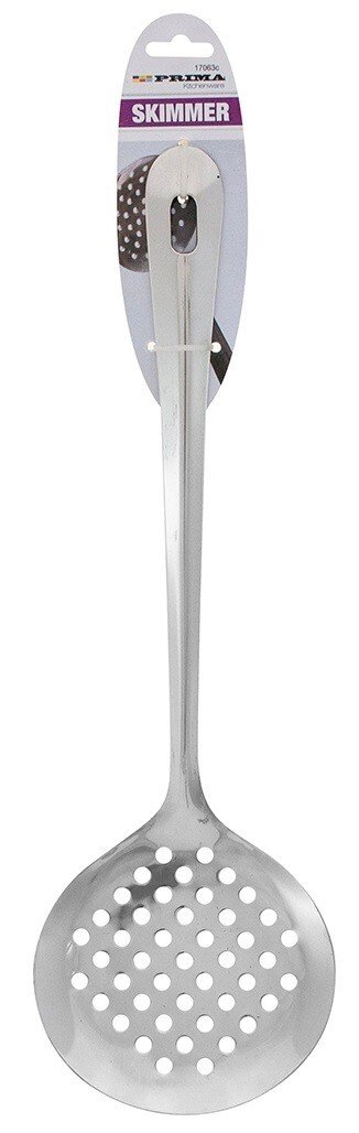 STAINLESS STEEL SKIMMER SPOON HEAVY DUTY STRAINER KITCHEN TOOL JHARNI STL 27CM