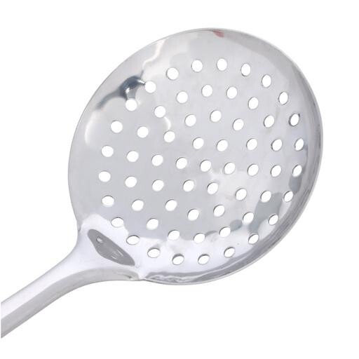 STAINLESS STEEL SKIMMER SPOON HEAVY DUTY STRAINER KITCHEN TOOL JHARNI STL 27CM