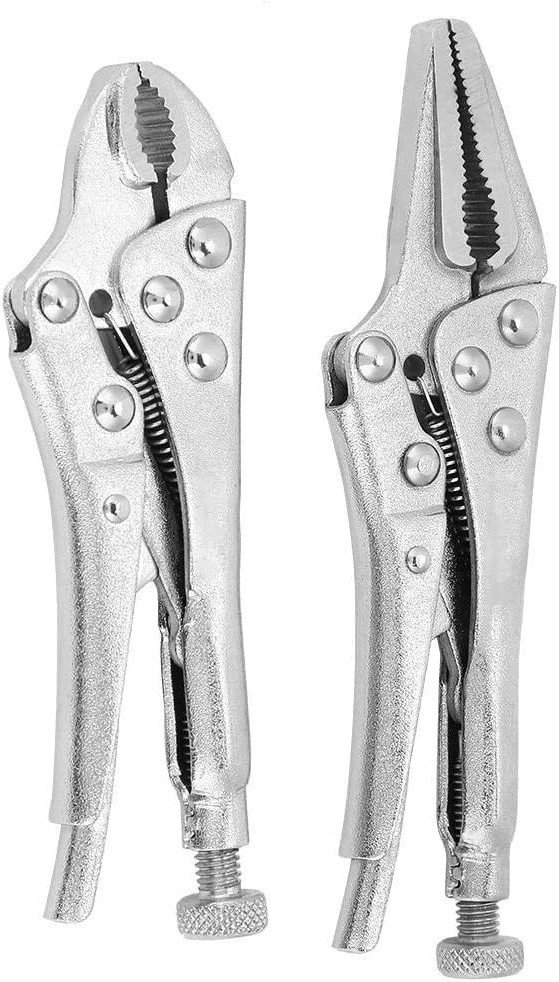 2pcs Mini Locking Pliers Mole Grips Vice Grip Clamp Clamps Adjustable Plier Set