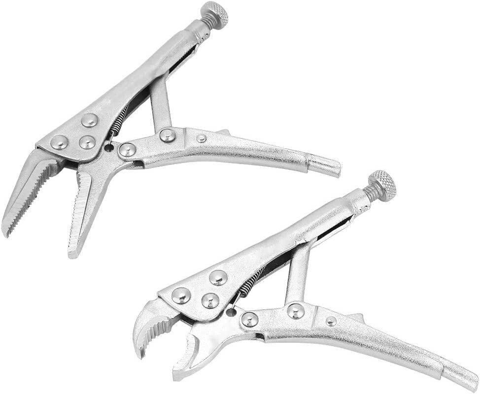 2pcs Mini Locking Pliers Mole Grips Vice Grip Clamp Clamps Adjustable Plier Set