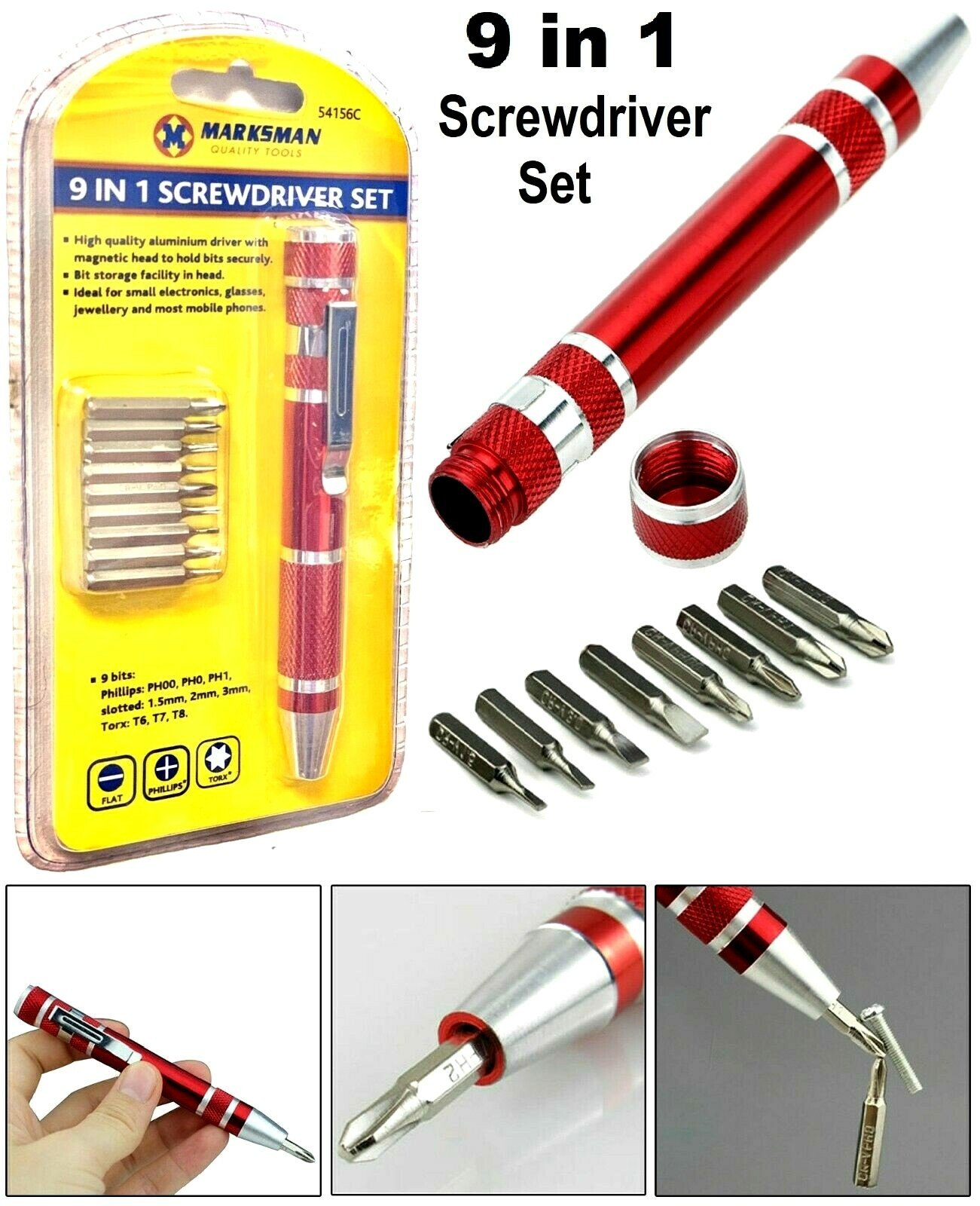 9-in-1 Magnetic Precision Screwdriver Set electronics spectacles jewelry