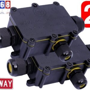 3 Way Waterproof Electrical IP68 Junction Box Cable Connector Wire Outdoor-2 Pcs