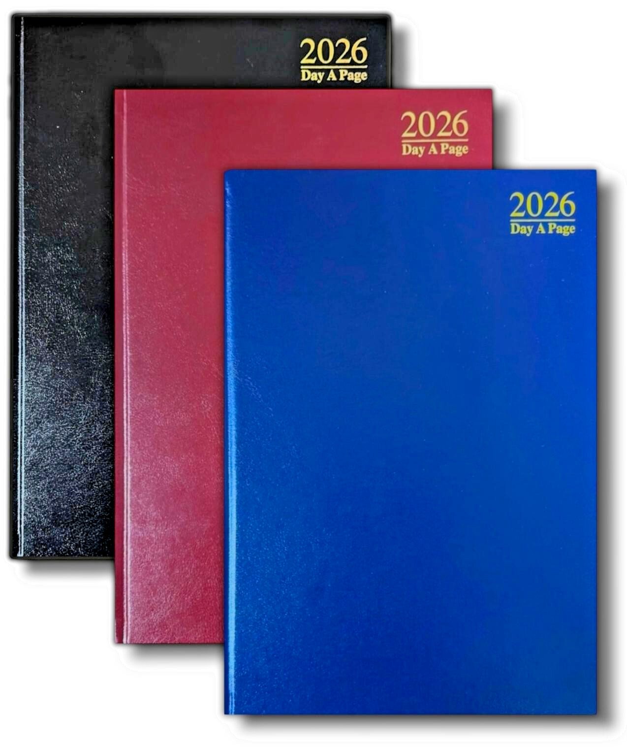2026 A4/A5/A6 Day A page, Week To View Hard Backed Casebound Cover Desk Diary