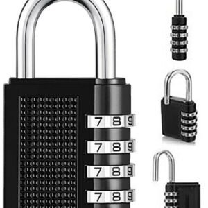 4 Digit Combination Lock Padlock Weatherproof For Locker Gym Bag Travel Suitcase