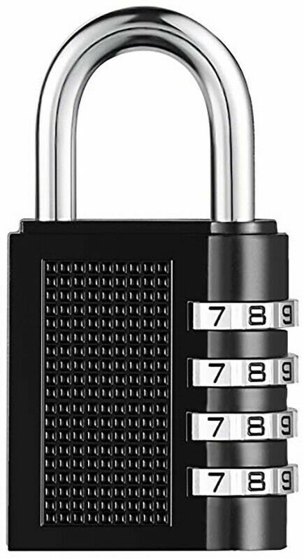 4 Digit Combination Lock Padlock Weatherproof For Locker Gym Bag Travel Suitcase