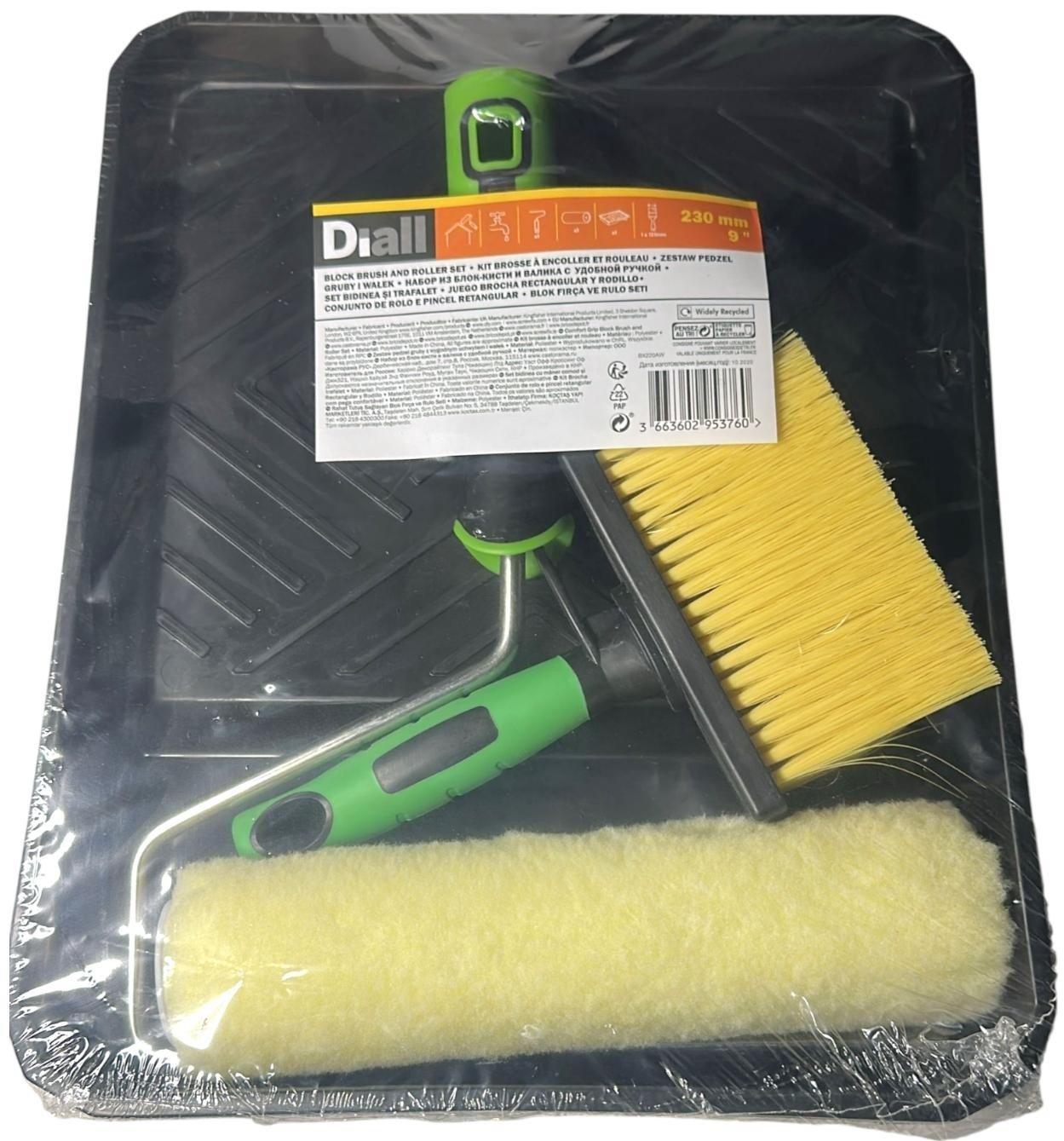 Diall 7" Shed & Fence Roller Set Complete Decking Paint Kit Block Brush Tray Set