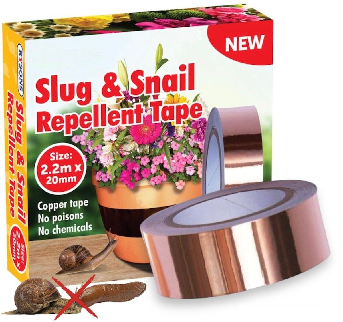Copper Slug Tape 2.2mt Foil Adhesive Conductive Repellent Guitar Tape EMI Shield