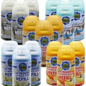 3 PACK AERO FRESH AUTOMATIC SPRAY REFILLS 250ML AIR FRESHNER ODOURS FRESH SCENTS