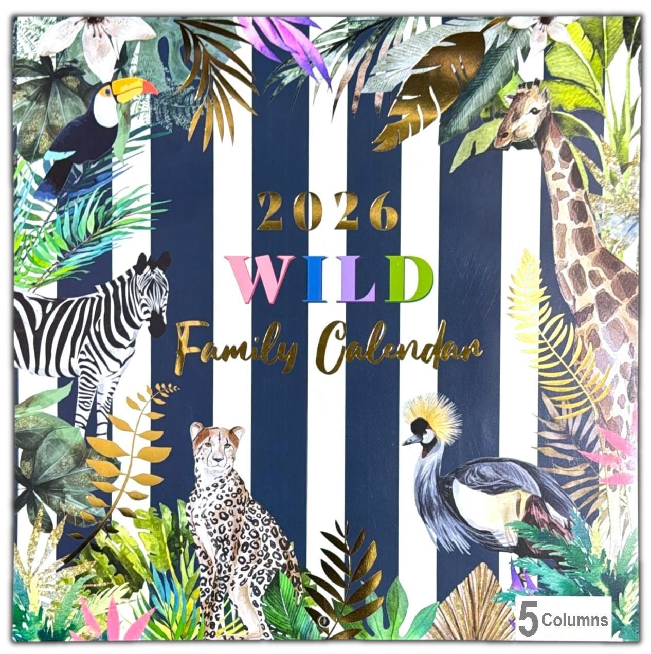 2026 Wall Calendar Large Safari Month to View Planner 5 Row Calendar Organiser