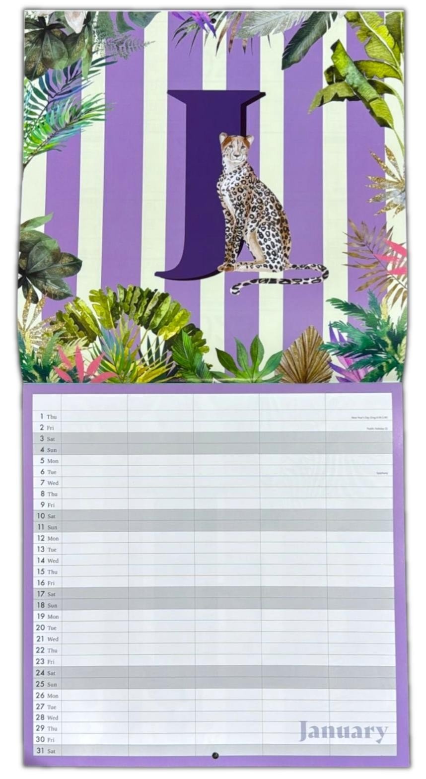 2026 Wall Calendar Large Safari Month to View Planner 5 Row Calendar Organiser