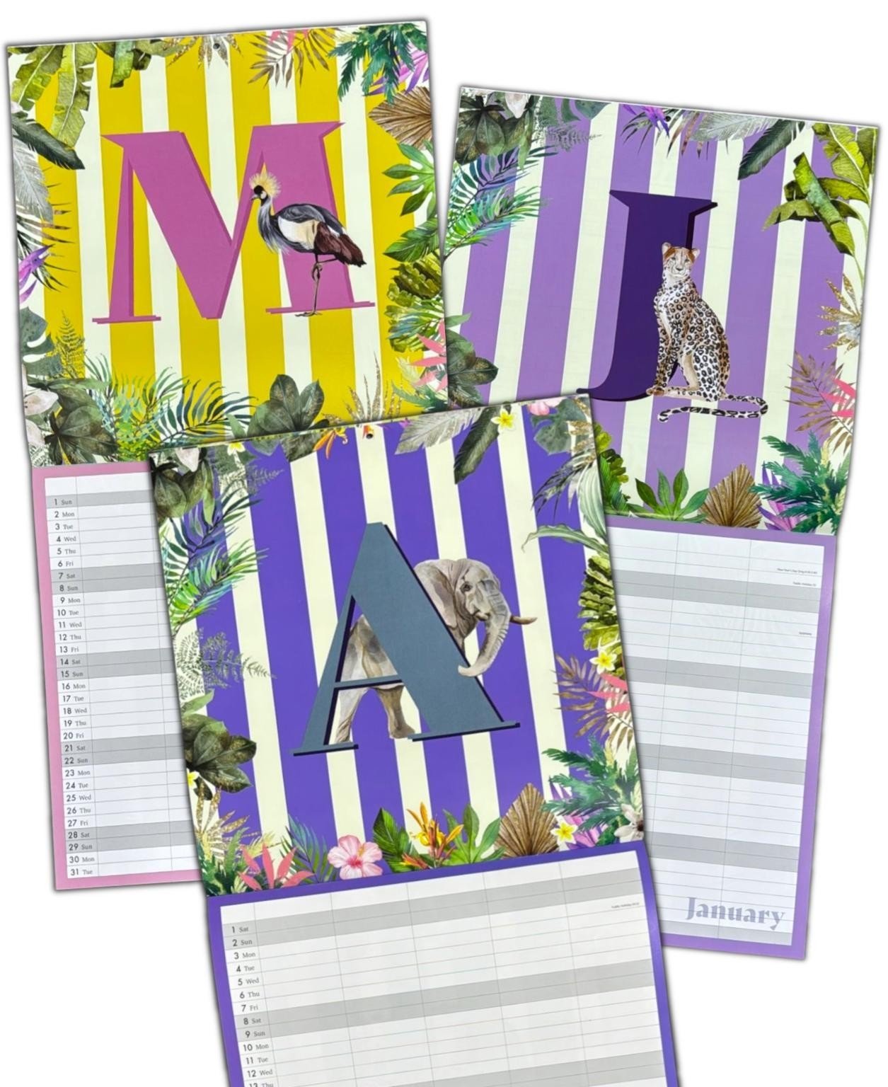 2026 Wall Calendar Large Safari Month to View Planner 5 Row Calendar Organiser