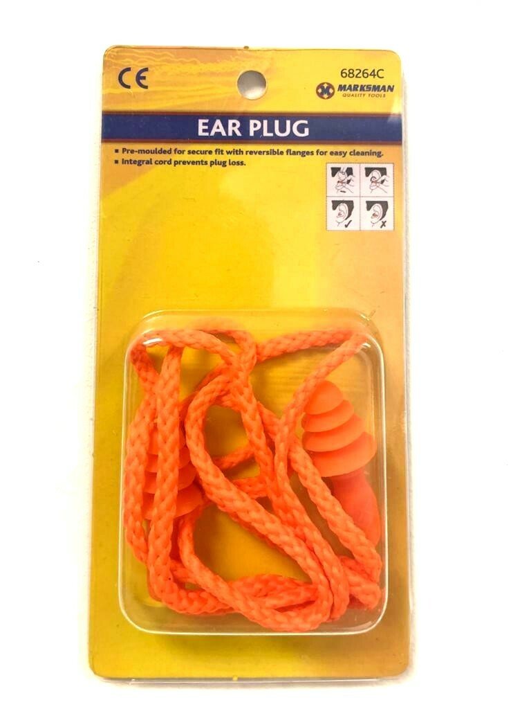 2 Pairs Soft Moulded Reusable Corded Earplugs Hygienic Noise Reducing Ear Plugs