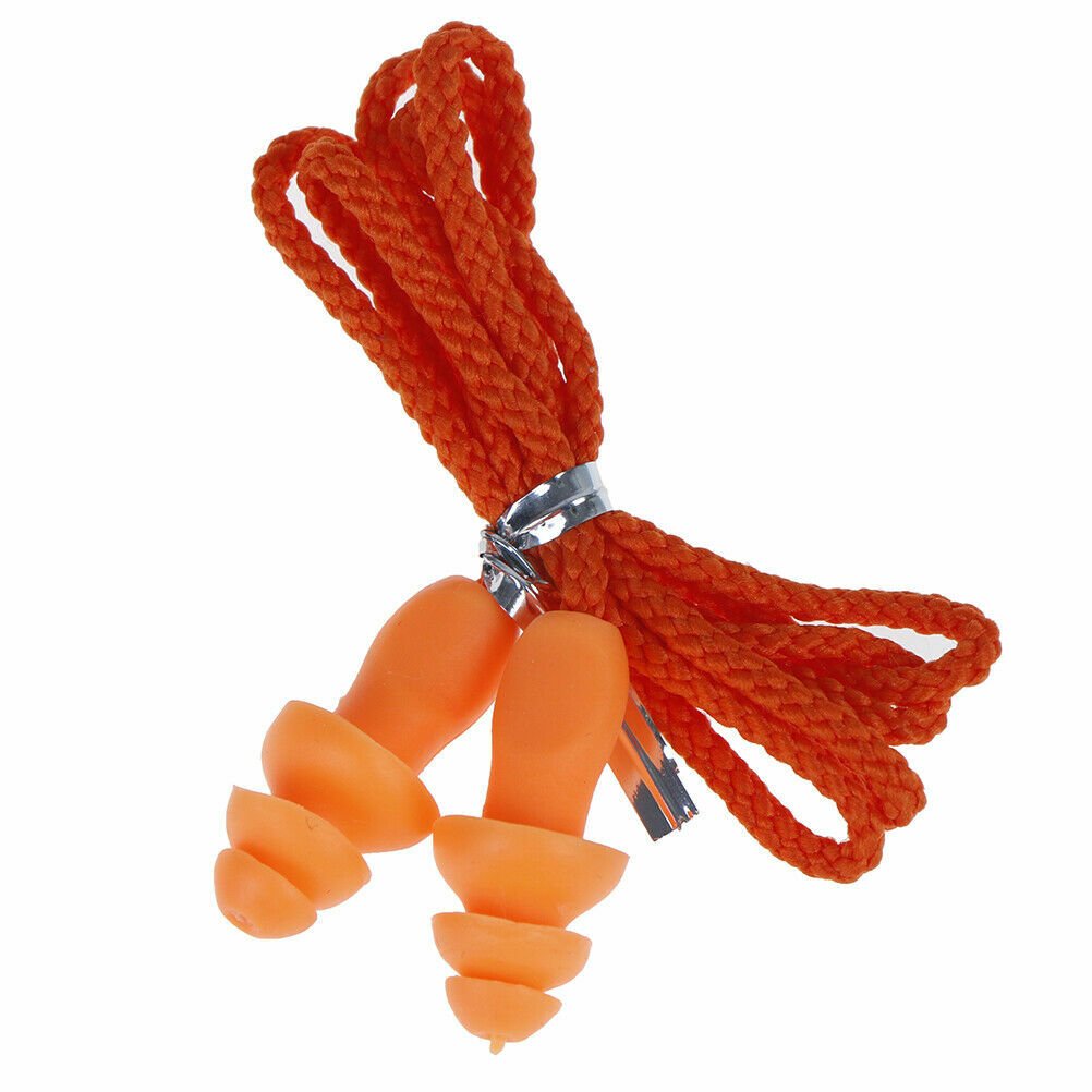 2 Pairs Soft Moulded Reusable Corded Earplugs Hygienic Noise Reducing Ear Plugs