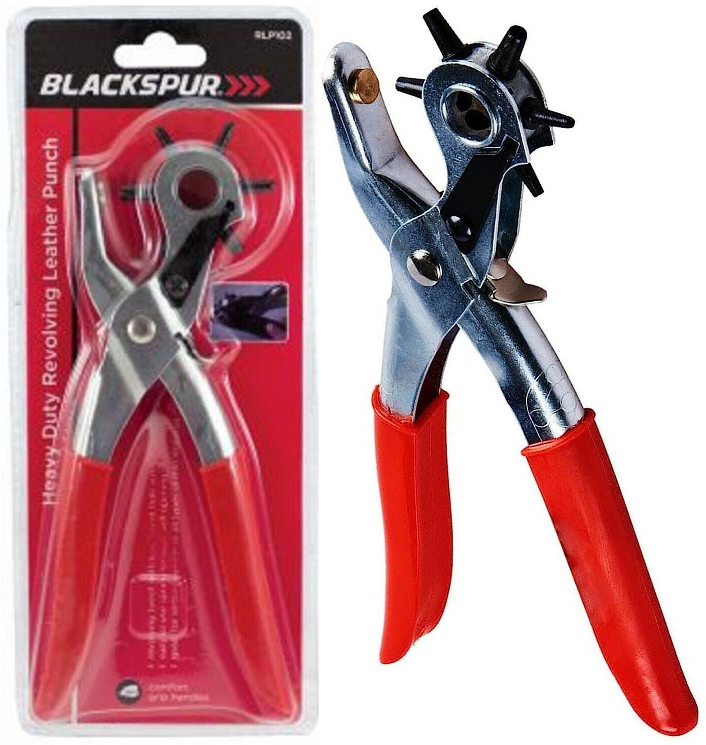 Revolving Leather Hole Punch Plier Puncher Leather Belt Cut Eyelet 6 Cut Sizes