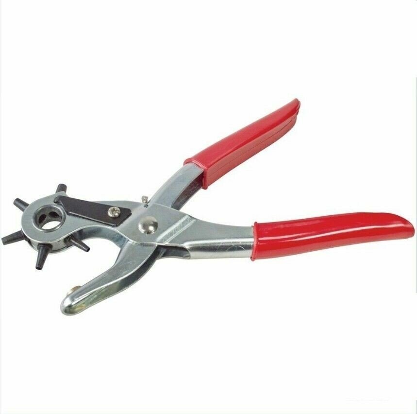 Revolving Leather Hole Punch Plier Puncher Leather Belt Cut Eyelet 6 Cut Sizes