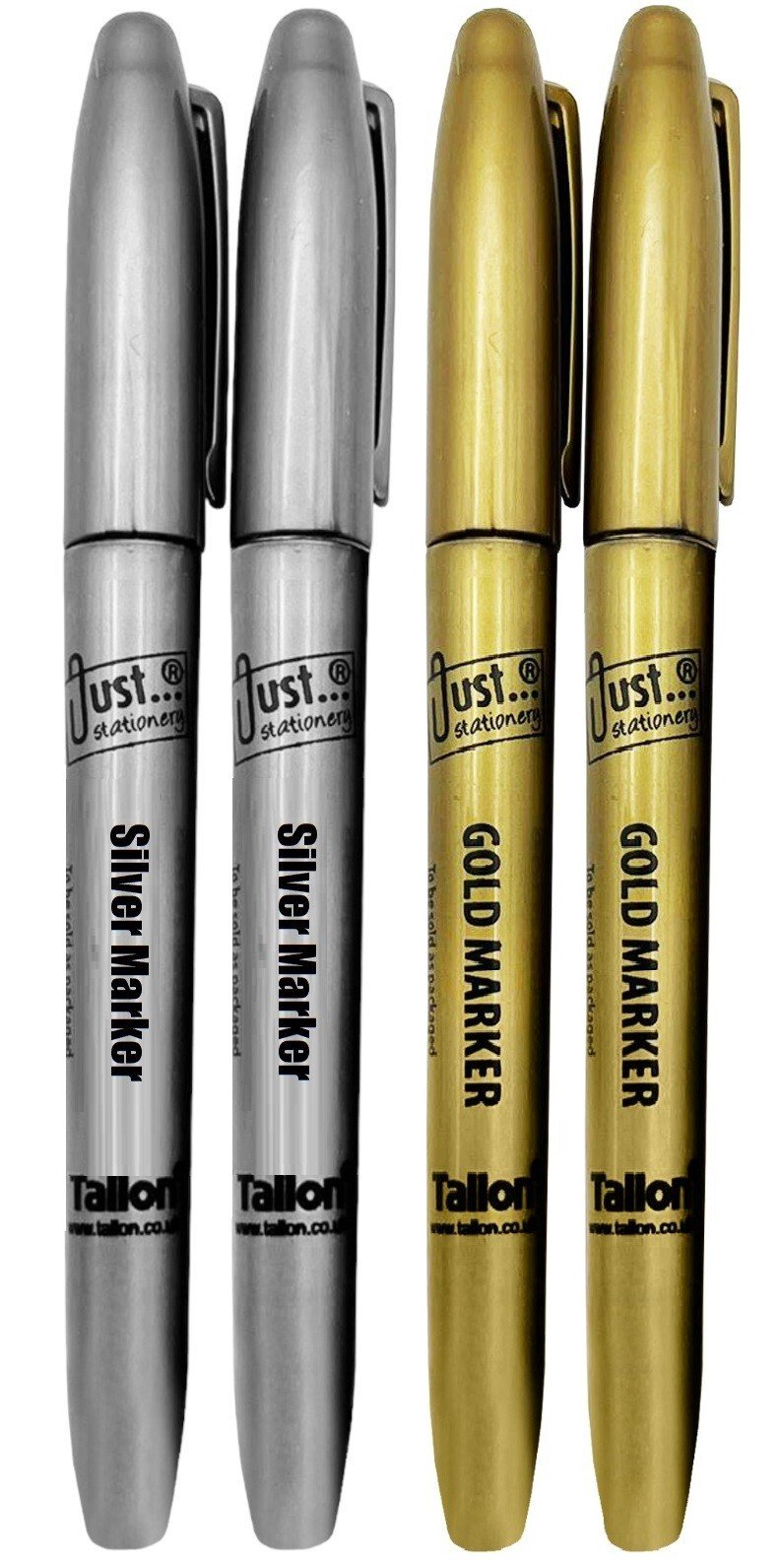 4 Metallic Marker Pens Gold & Silver Paper Card Glass Metal Plastic Xmas UK