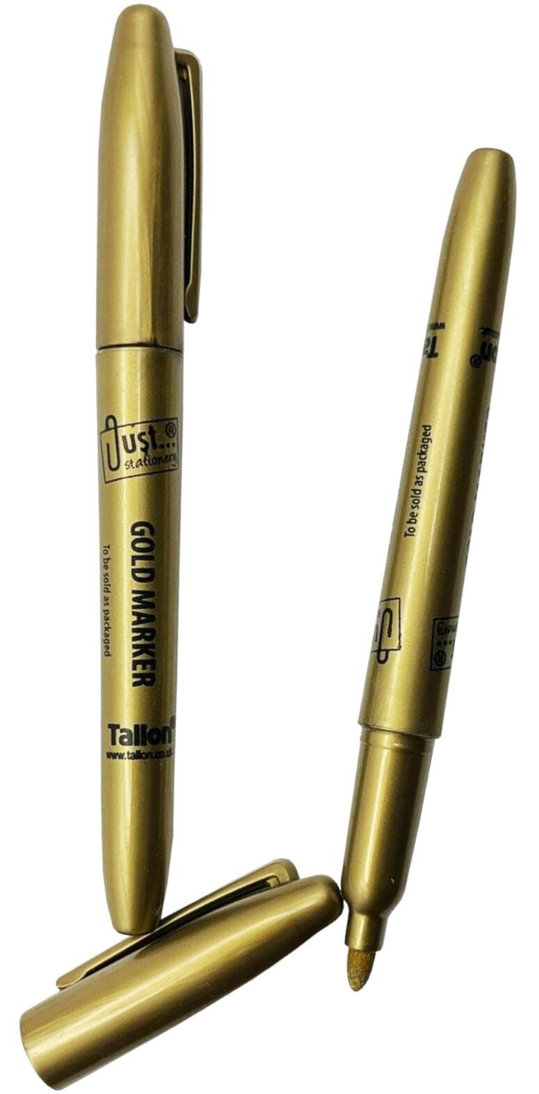 4 Metallic Marker Pens Gold & Silver Paper Card Glass Metal Plastic Xmas UK