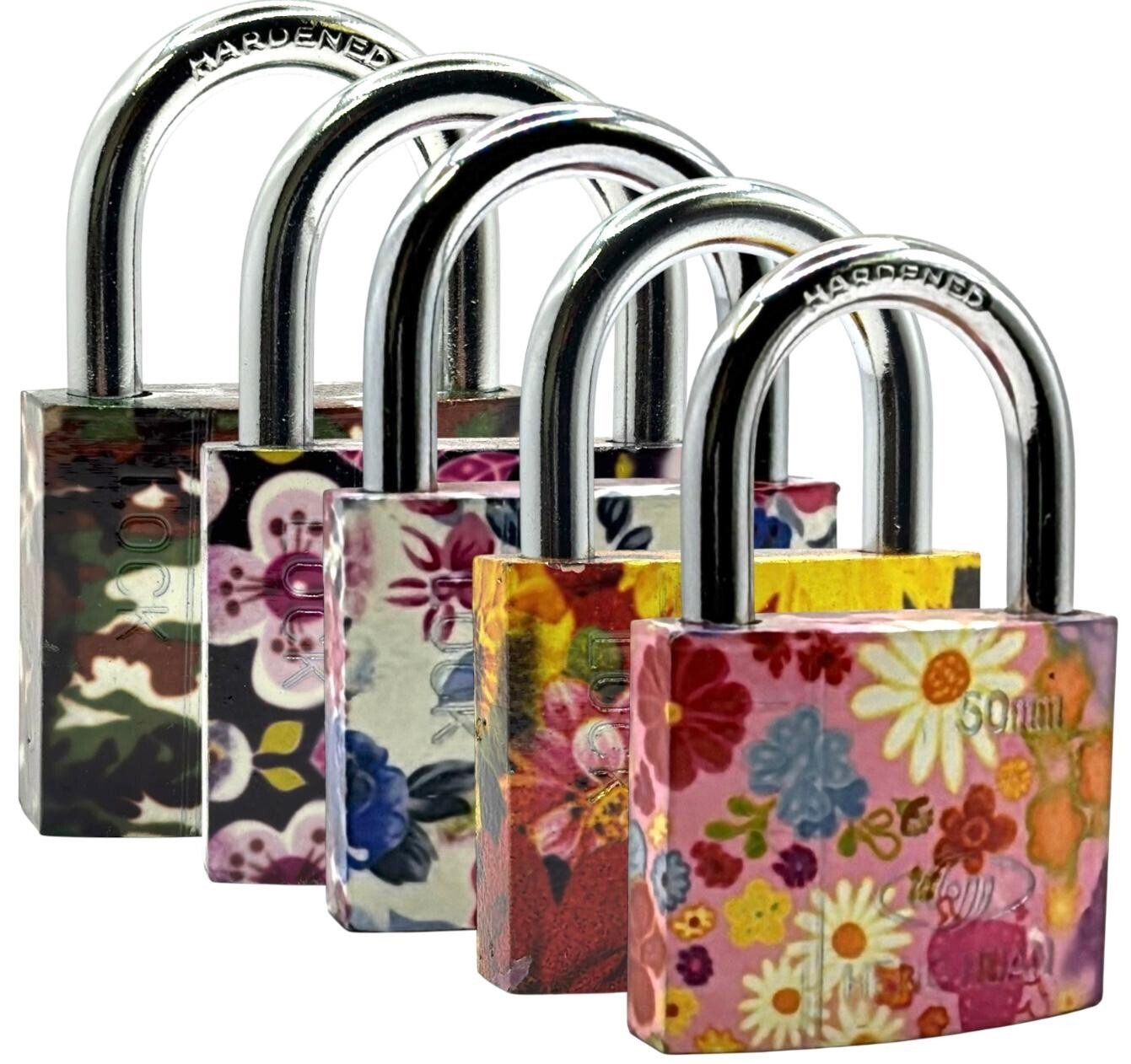 50mm Floral Short Shackle Padlock Security Locker OUTDOOR SECURITY PADLOCK 3 Key