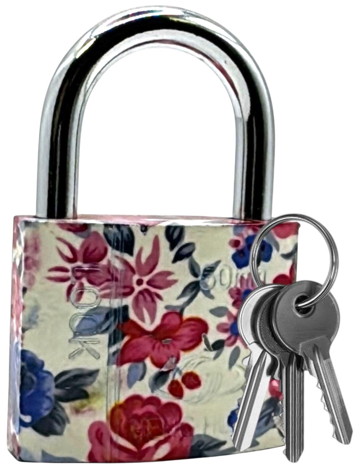 50mm Floral Short Shackle Padlock Security Locker OUTDOOR SECURITY PADLOCK 3 Key