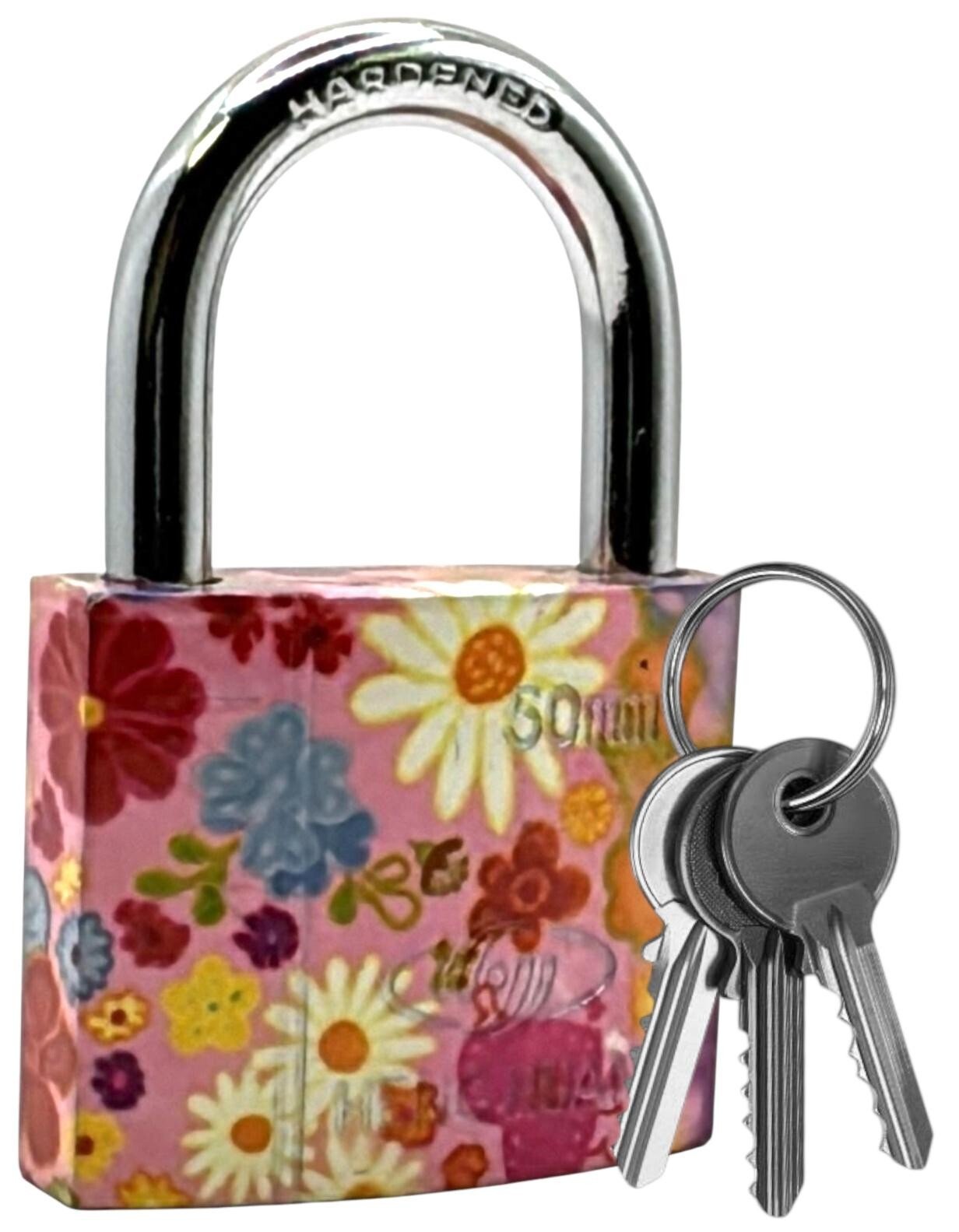 50mm Floral Short Shackle Padlock Security Locker OUTDOOR SECURITY PADLOCK 3 Key