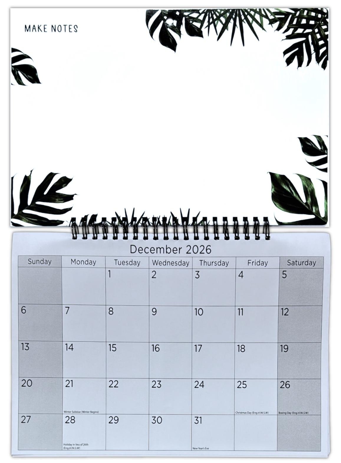 2026 Hanging Wiro Memo Board Wipe Off Pen Planner Wall Calendar Family Organiser