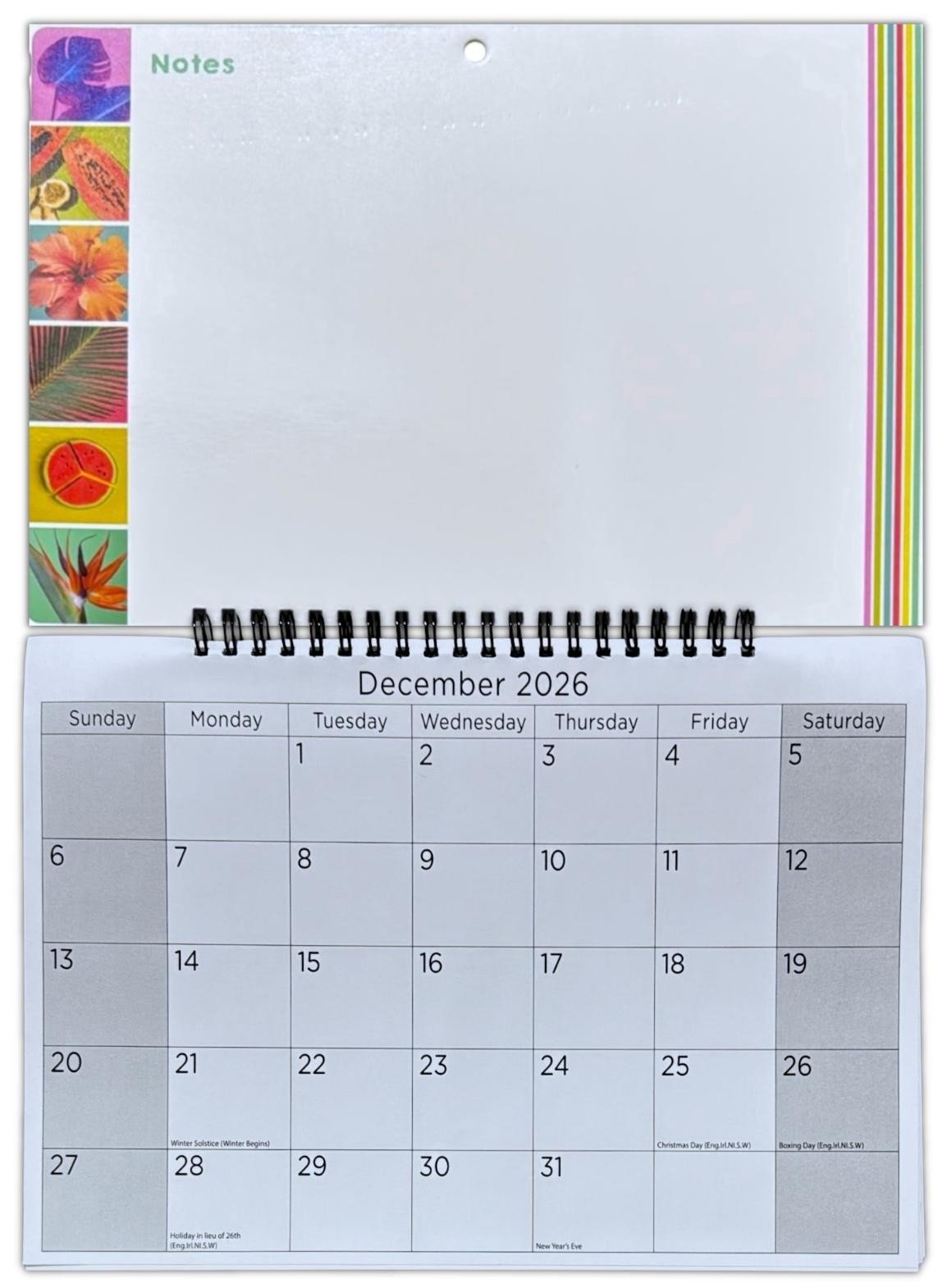 2026 Hanging Wiro Memo Board Wipe Off Pen Planner Wall Calendar Family Organiser