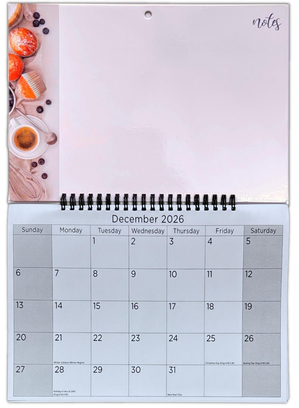 2026 Hanging Wiro Memo Board Wipe Off Pen Planner Wall Calendar Family Organiser