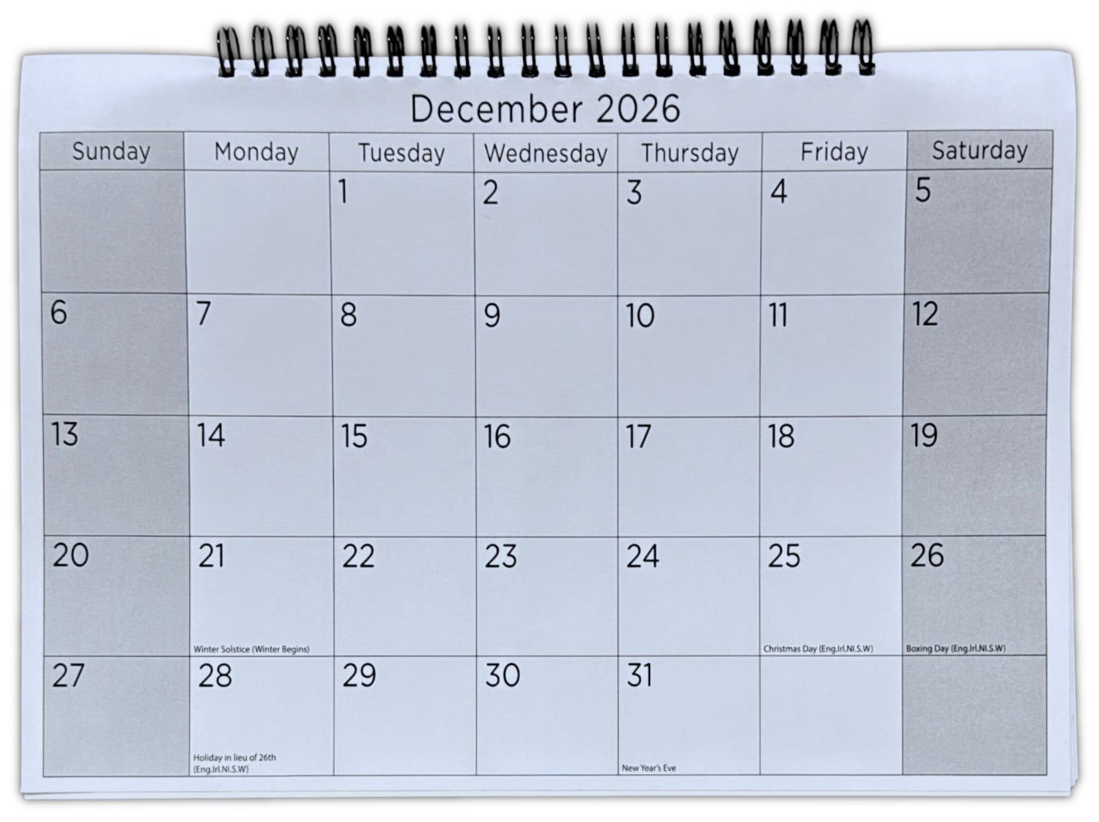 2026 Hanging Wiro Memo Board Wipe Off Pen Planner Wall Calendar Family Organiser