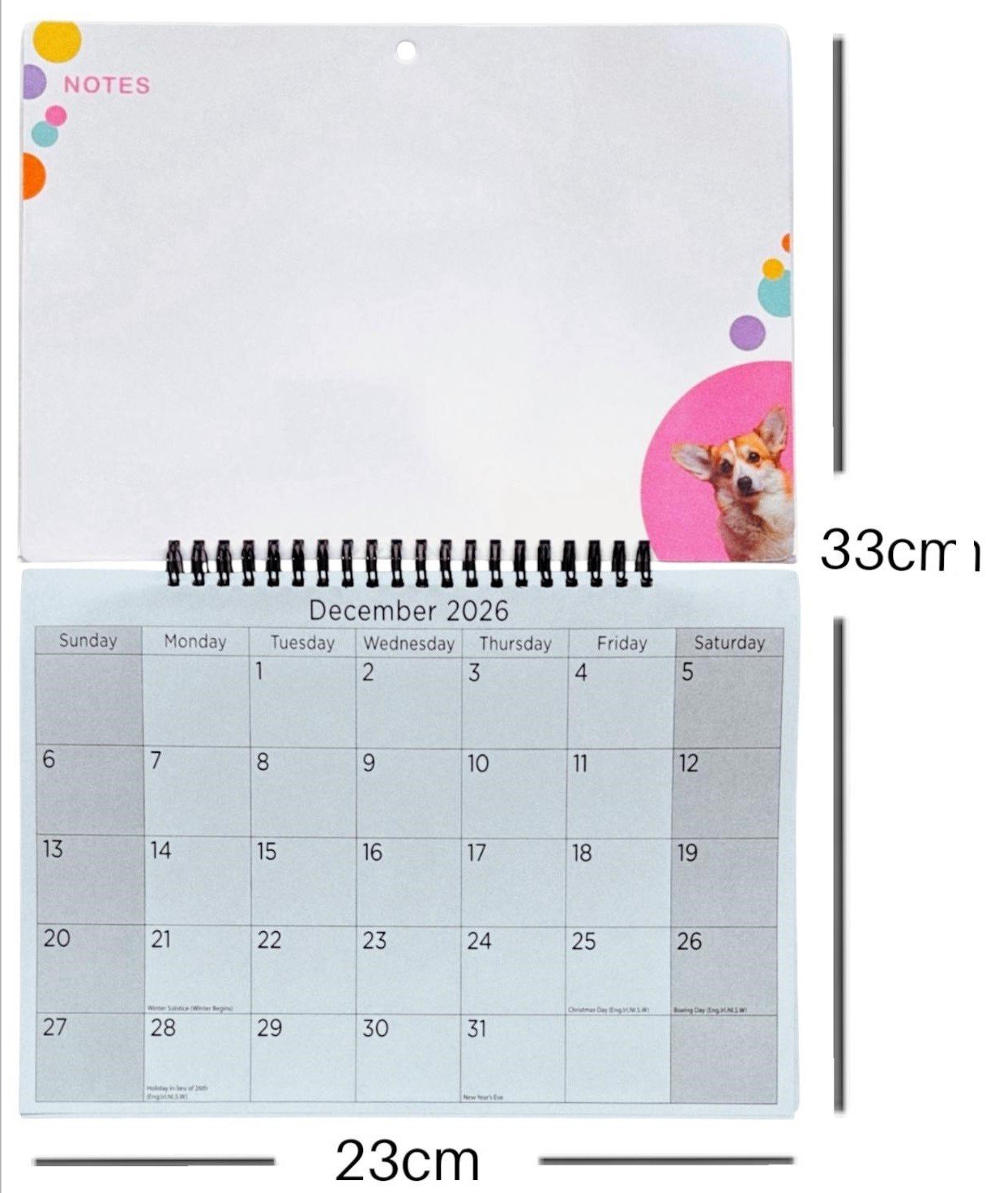 2026 Hanging Wiro Memo Board Wipe Off Pen Planner Wall Calendar Family Organiser