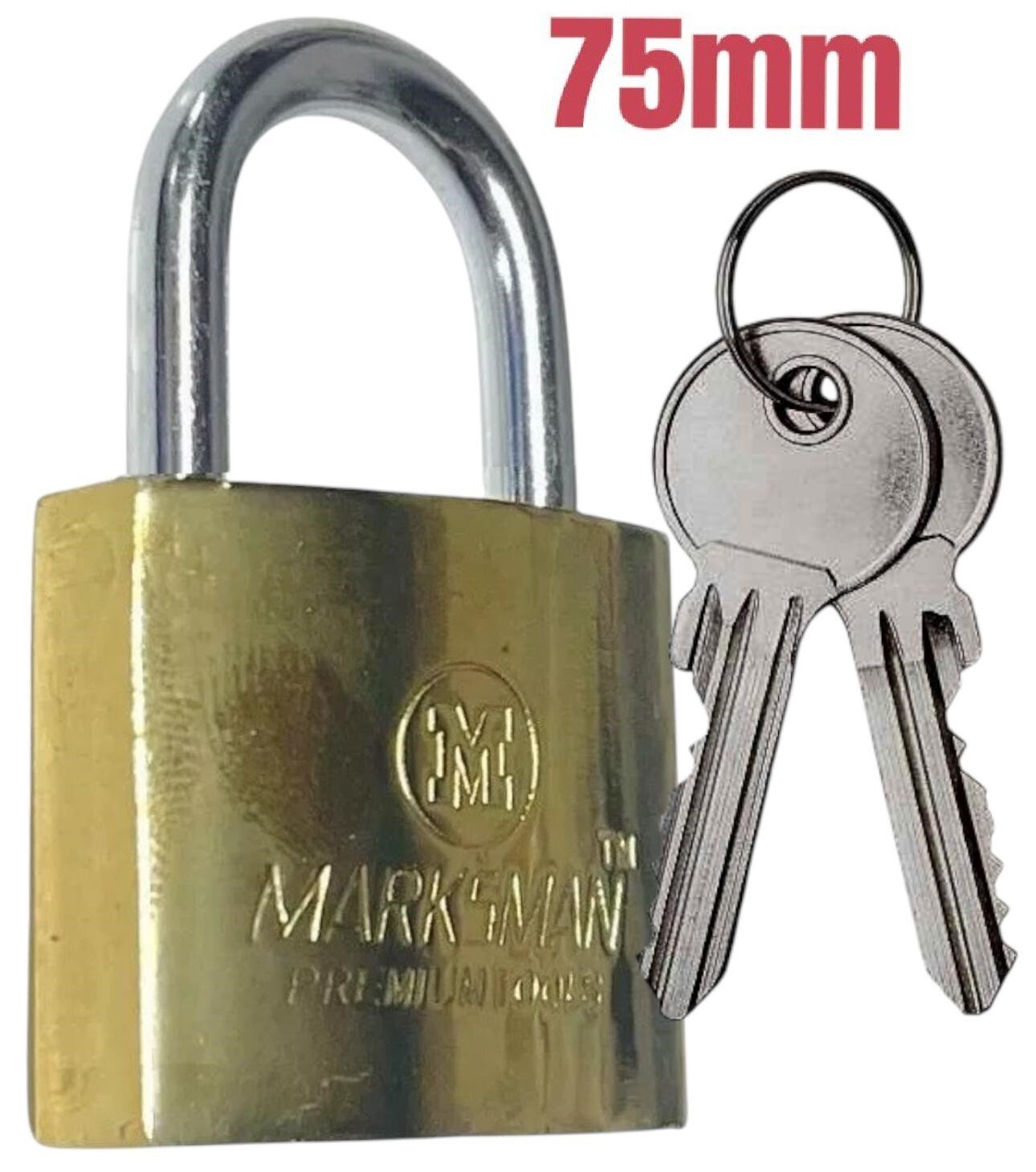 Large Padlock 75 mm - Heavy Duty Padlock - Steel Body Hardened Steel Shackle