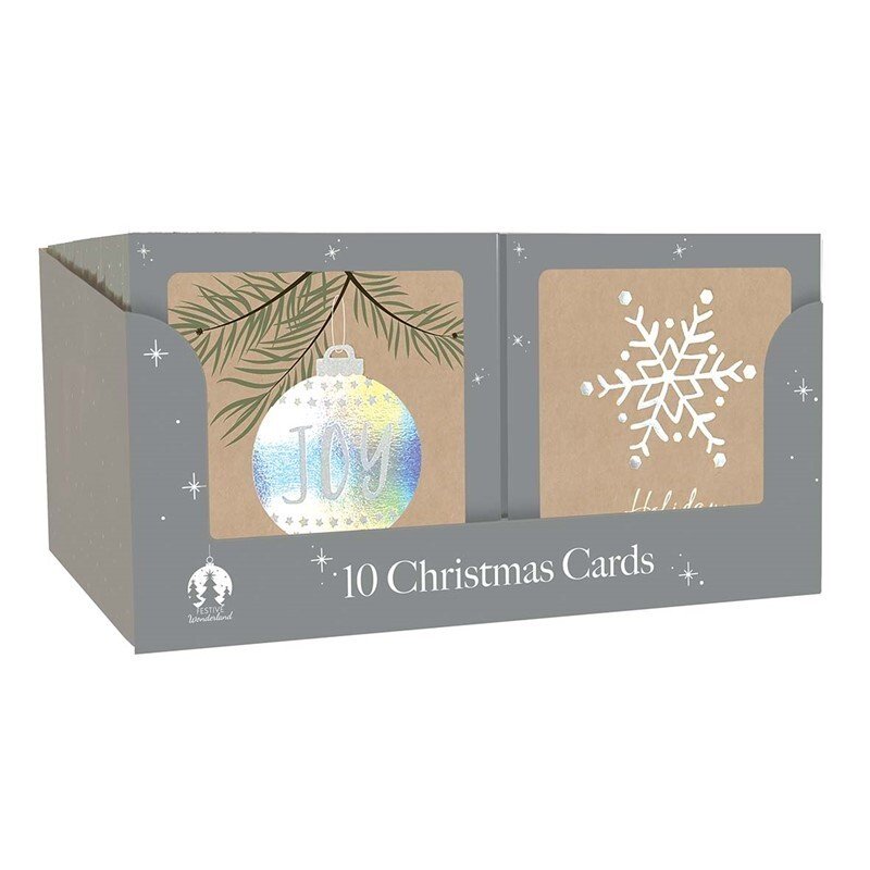 10/20/50 Pack Luxury Traditional Santa Square Xmas Christmas Cards & Envelopes