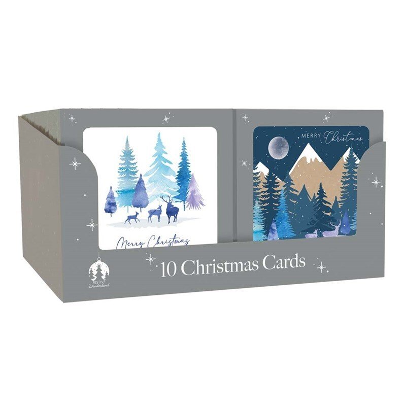 10/20/50 Pack Luxury Traditional Santa Square Xmas Christmas Cards & Envelopes