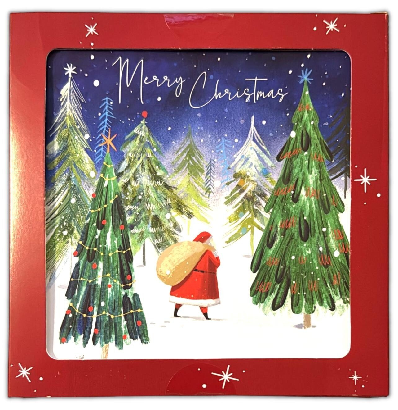 10/20/50 Pack Luxury Traditional Santa Square Xmas Christmas Cards & Envelopes