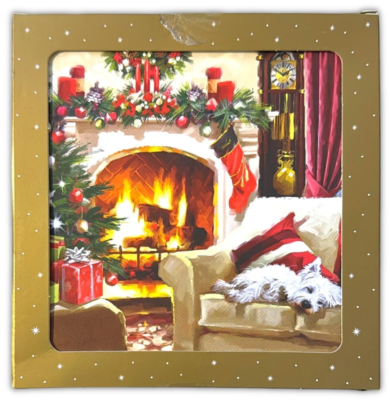 10/20/50 Pack Luxury Traditional Santa Square Xmas Christmas Cards & Envelopes