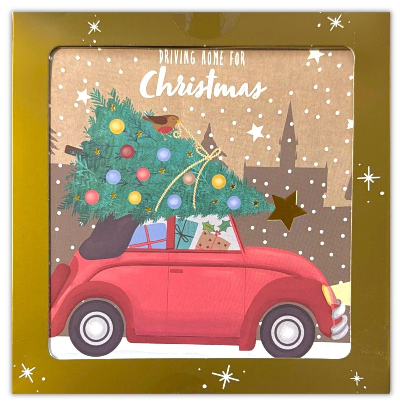 10/20/50 Pack Luxury Traditional Santa Square Xmas Christmas Cards & Envelopes