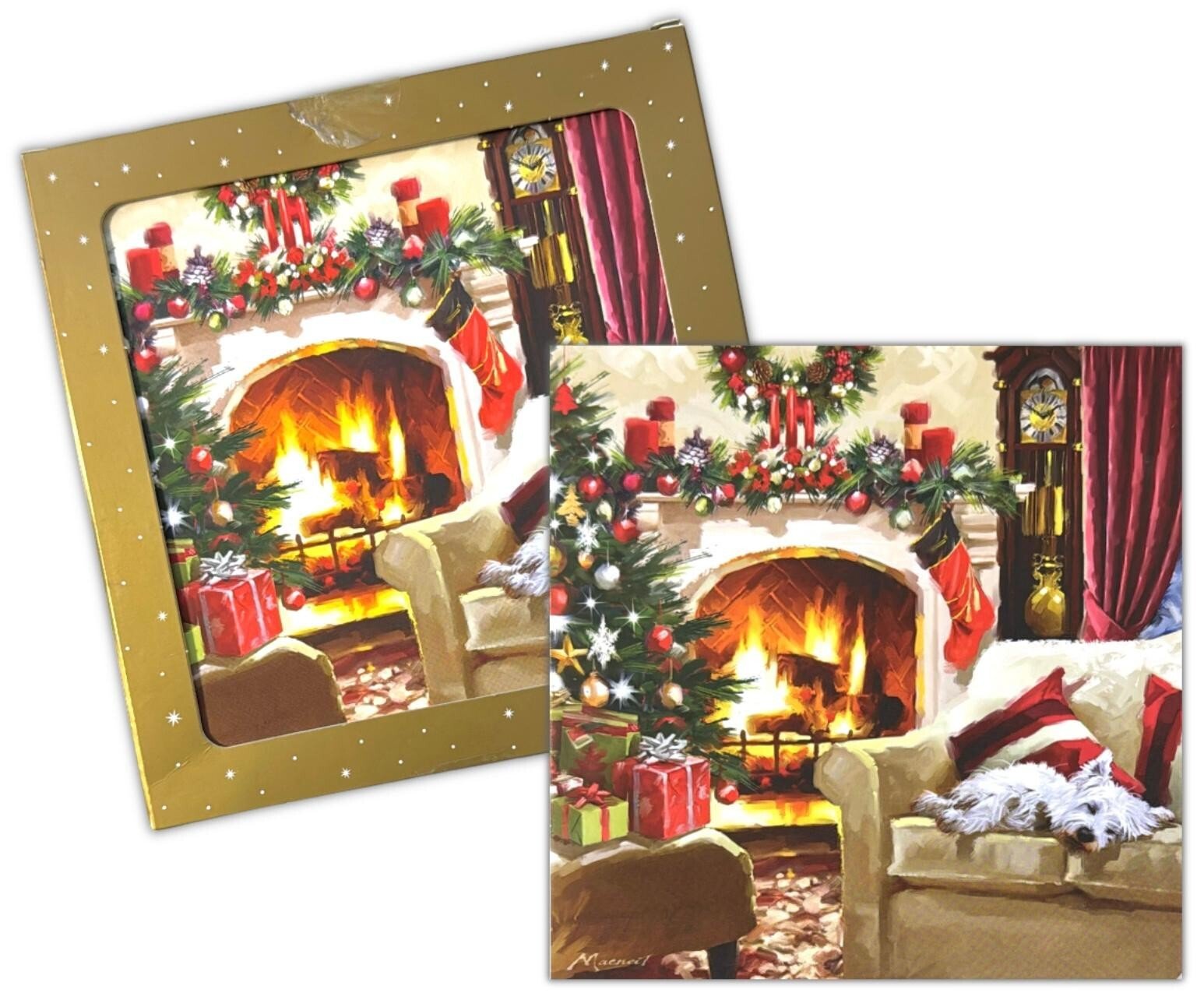 10/20/50 Pack Luxury Traditional Santa Square Xmas Christmas Cards & Envelopes