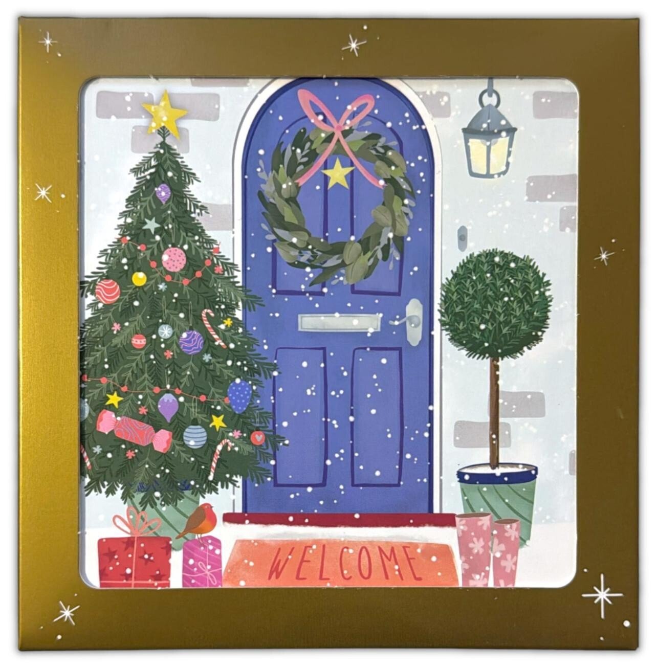 10/20/50 Pack Luxury Traditional Santa Square Xmas Christmas Cards & Envelopes