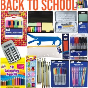 SCHOOL STATIONARY 90PC SET PEN PENCIL MEMO RULER MARKER STATIONERY BACK TO CLASS