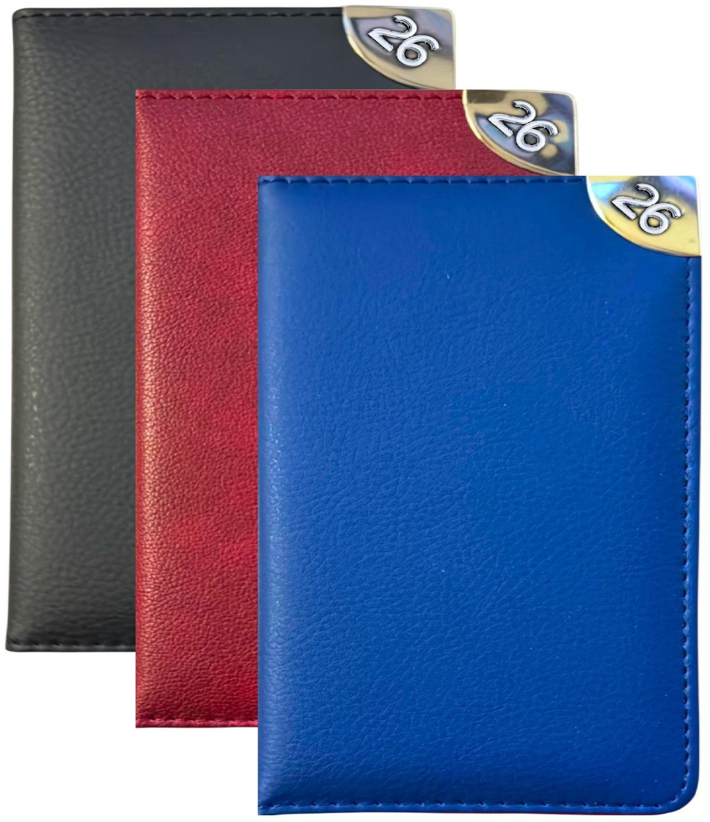 2026 A5 Week to View Leatherette Cover Diary Case Bound Full Year Planner Office