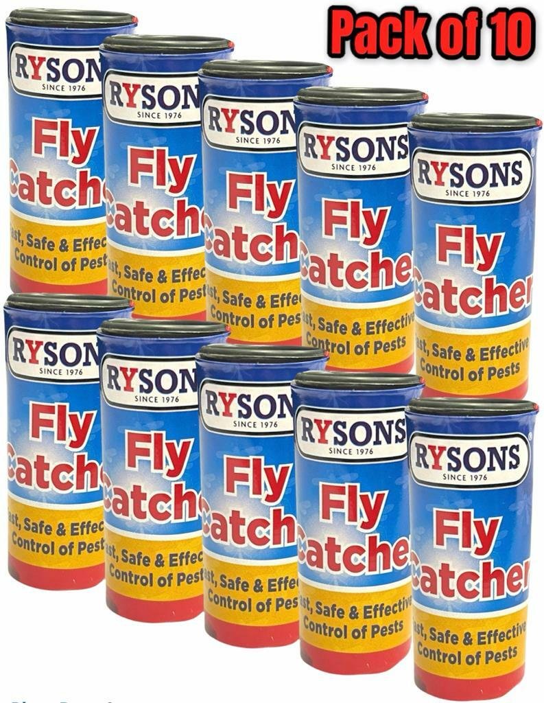 10 X FLY CATCHER STICKY FLY PAPERS INSECT BUG TRAP KILLER STRONG ROLL TAPE STRIP