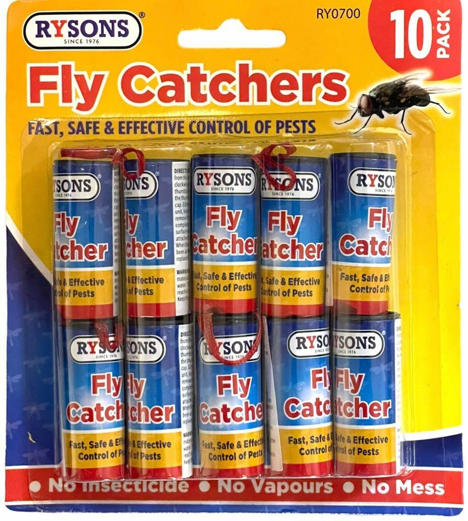 10 X FLY CATCHER STICKY FLY PAPERS INSECT BUG TRAP KILLER STRONG ROLL TAPE STRIP