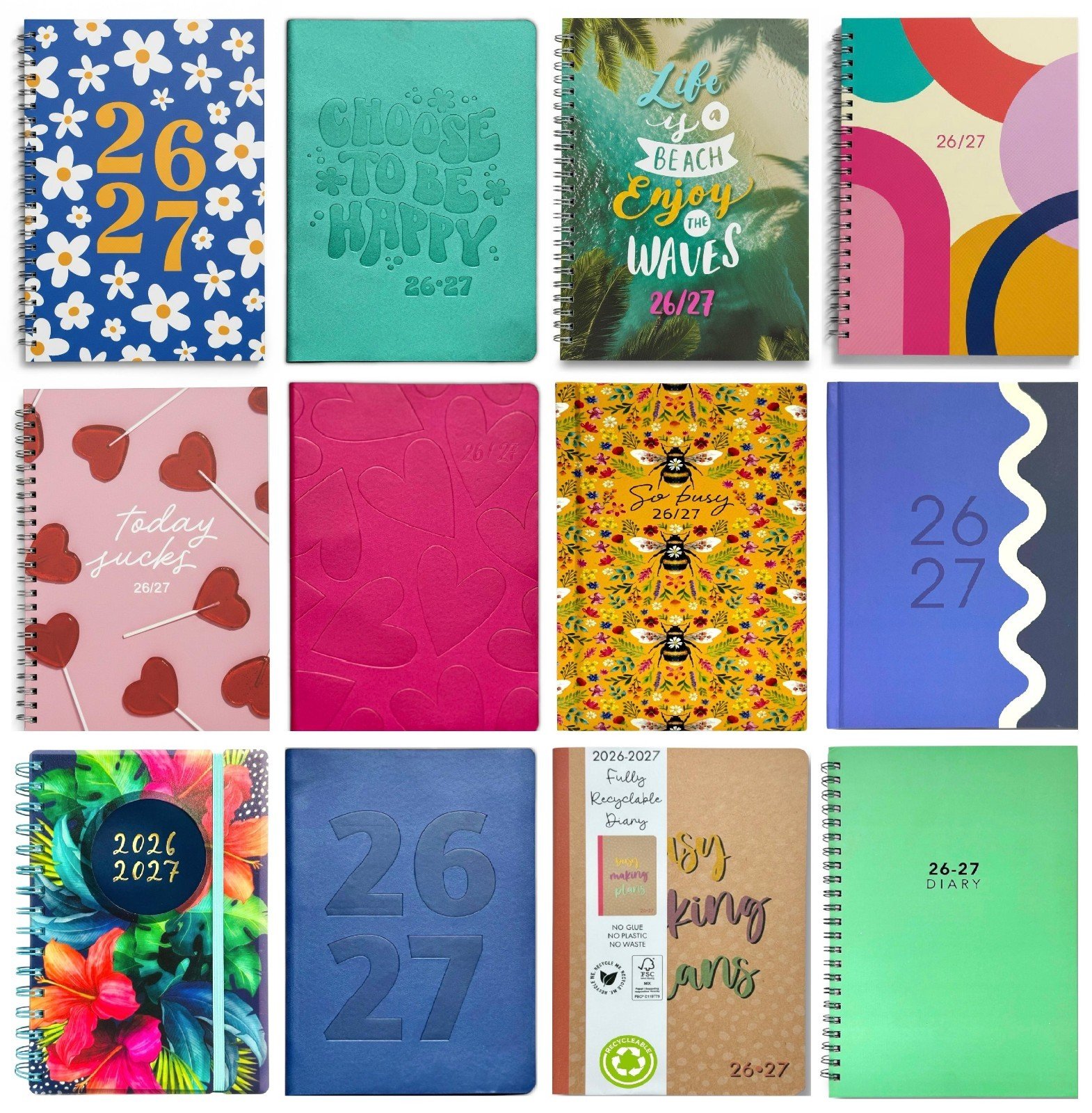 2026-2027 A5 Size Academic Mid Year Week to View Student Teacher Diary Planner