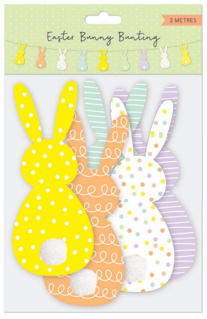 Easter Bunting Bunny Rabbit Banner Garland Hanging Ready Threaded - 4 Metres