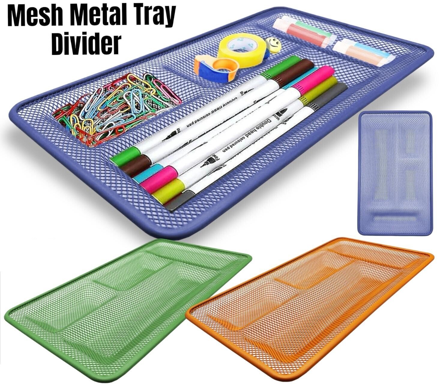 Metal Mesh Desk / Draw Tidy Pencils Organiser Container Stationery Office School