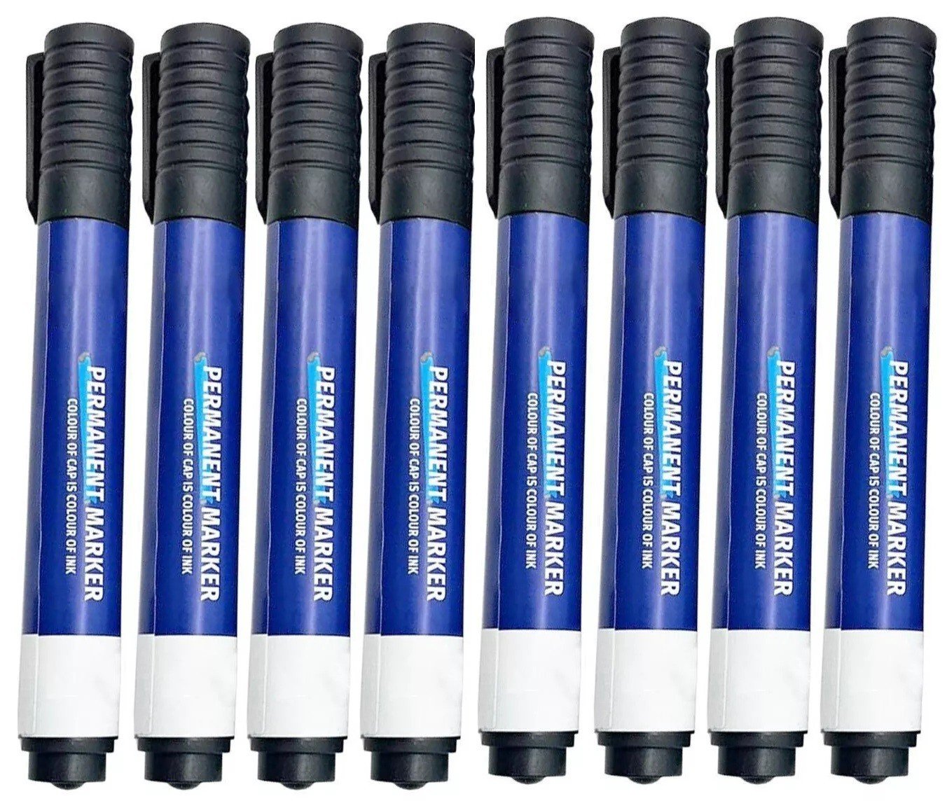 8 Pack Black Permanent Markers Quick Drying Marker Chisel Tip Pen School Thick