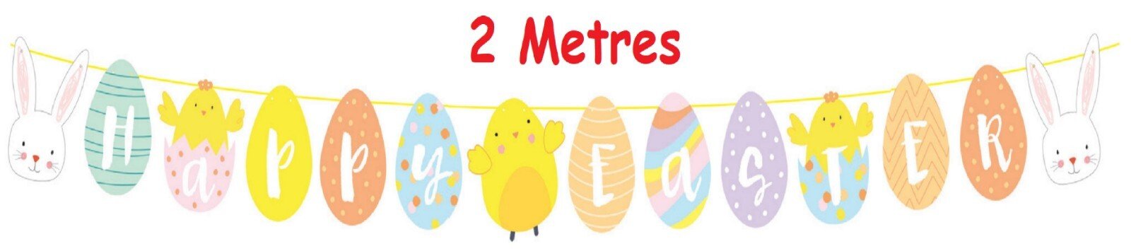 Happy Easter Banner/Decoration/Garland/Bunting, Bunny Pattern Party/Prop - 2MT