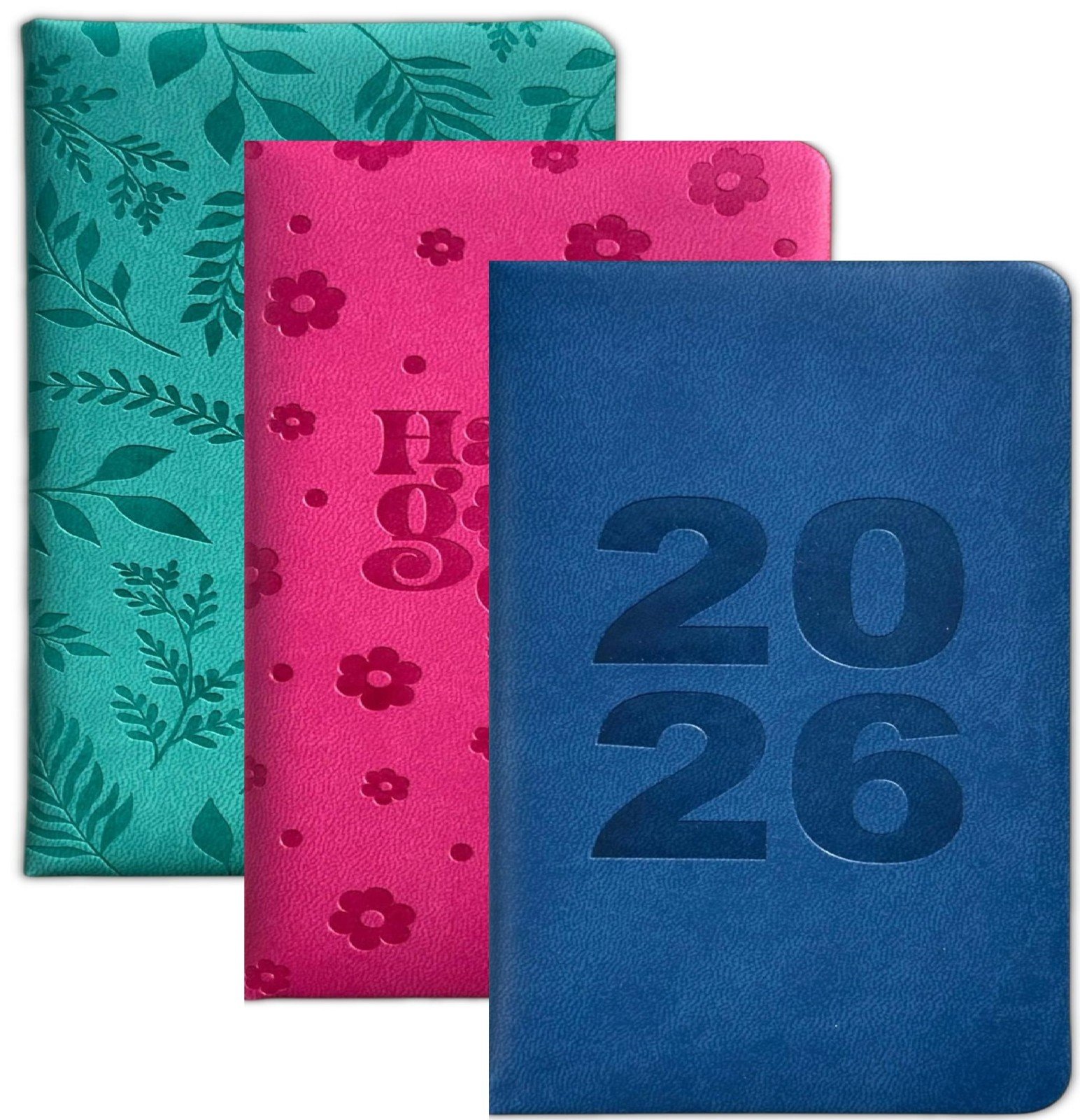 2026 Diary Pocket Size Week to View Embossed Cover Full Year Organiser Planner