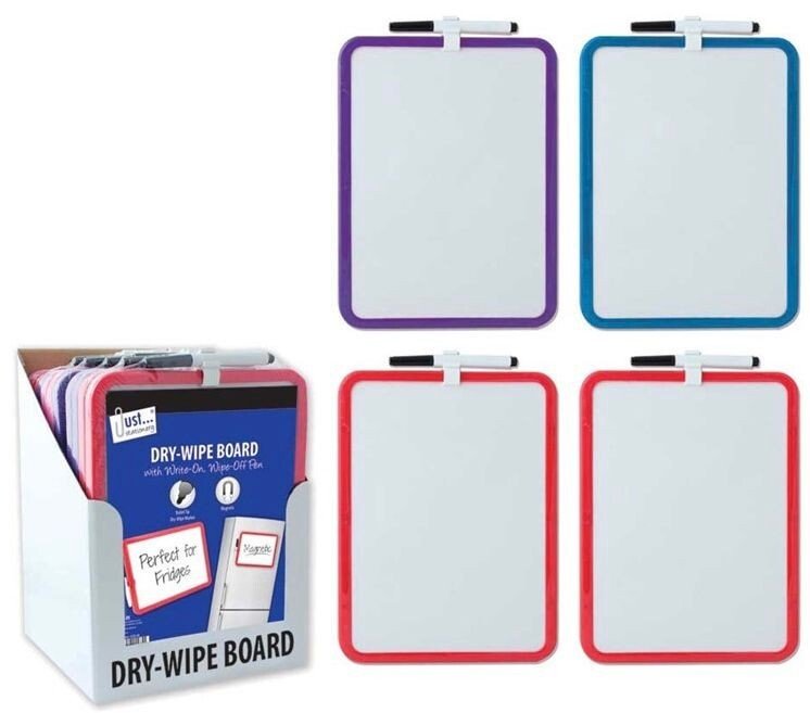 A4 Dry Wipe Magnetic Whiteboard Mini Office Notice Memo White Board Pen & Eraser